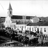 Dia do lançamento da Pedra Fundamental<br>da Catedral São João Batista, nos fundos<br>da antiga Igreja Matriz construida entre<br>1857 a 1861 e demolida em 1940, após<br>a conclusão da nova Catedral.